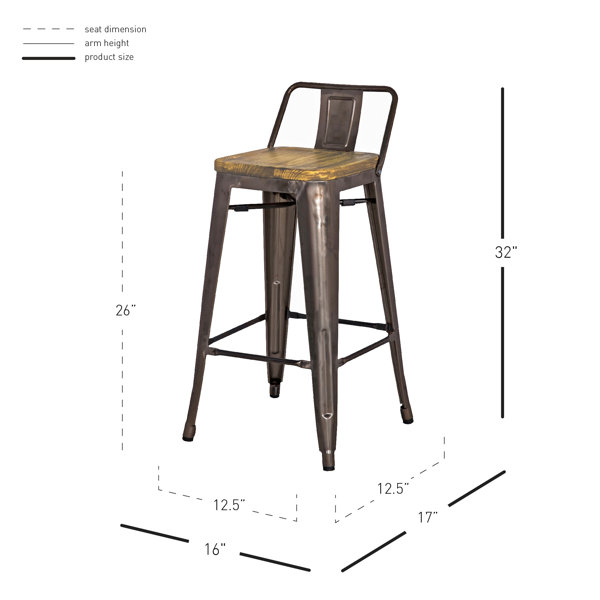 Zipcode Design™ Irvington Solid Wood Bar Stool & Reviews Wayfair